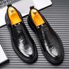 Fashion 2024 Spring Autumn New Men's Leather Casual Shoes Simple Black Men's Low Top Loafers Interview Commuting Men's Work Shoes