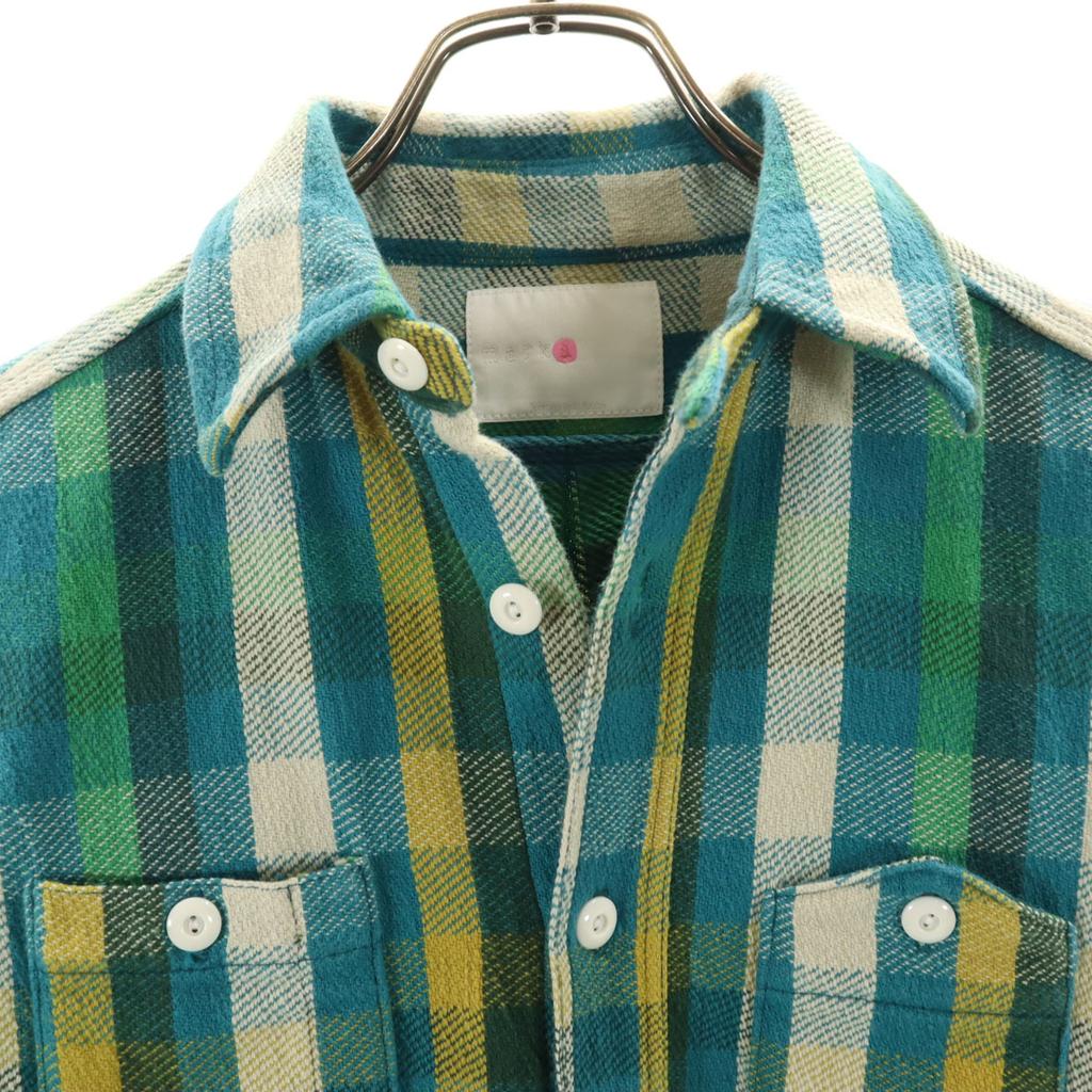 marka made in Japan Check Pattern Long sleeve Flannel shirt 1 Blue green Women Used