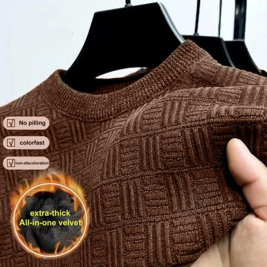 Топ с круглым вырезом, толстый, теплый, мягкий, однотонный, пуловер с длинными рукавами, повседневный низ средней длины