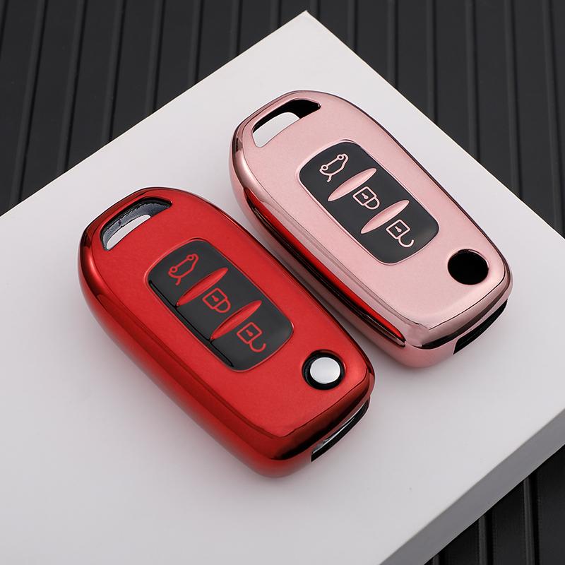 TPU Car Flip Key Case Cover Keychain Protector for Renault Kadjar Captur Megane Sandero Stepway Logan Clio 5 Arkana 2020 2021