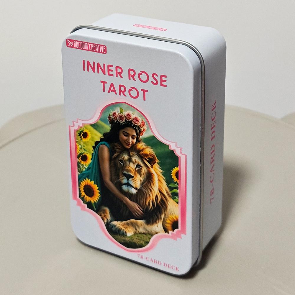 Inner Rose Tarot Deck - 78-Card Divination Set with Instruction Guidebook 11*6.2cm in Decorative Tin Box