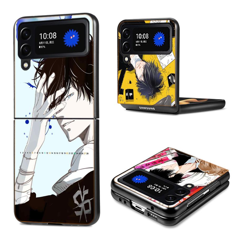 Kamonohashi Ron Phone Case For Samsung Z Flip 7 6 5G Galaxy Z Flip4 Z Flip5 Z Flip3 Coque Black Hard PC Shell Protective Cover