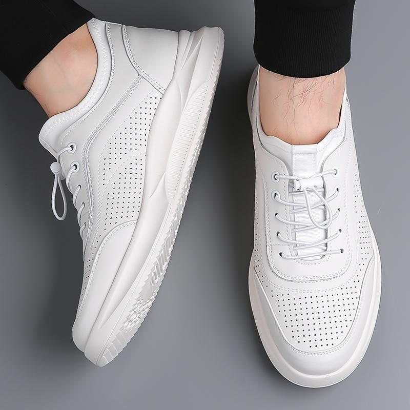 Удобная и комфортная мужская спортивная обувь Hollow, кожаная обувь для прогулок на открытом воздухе, роскошная мужская дышащая обувь в стиле минимализма