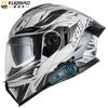 Kuqibao Dual Lens Motorcycle Helmet Flip Face Helmet Electric Motorcycle Bluetooth Helmet Long Endurance 3C Certified Full Helmet