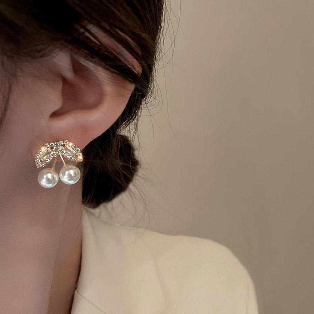 Серьги-гвоздики с красной вишней, серьги с сладкими фруктами, женские ювелирные изделия, висячие серьги