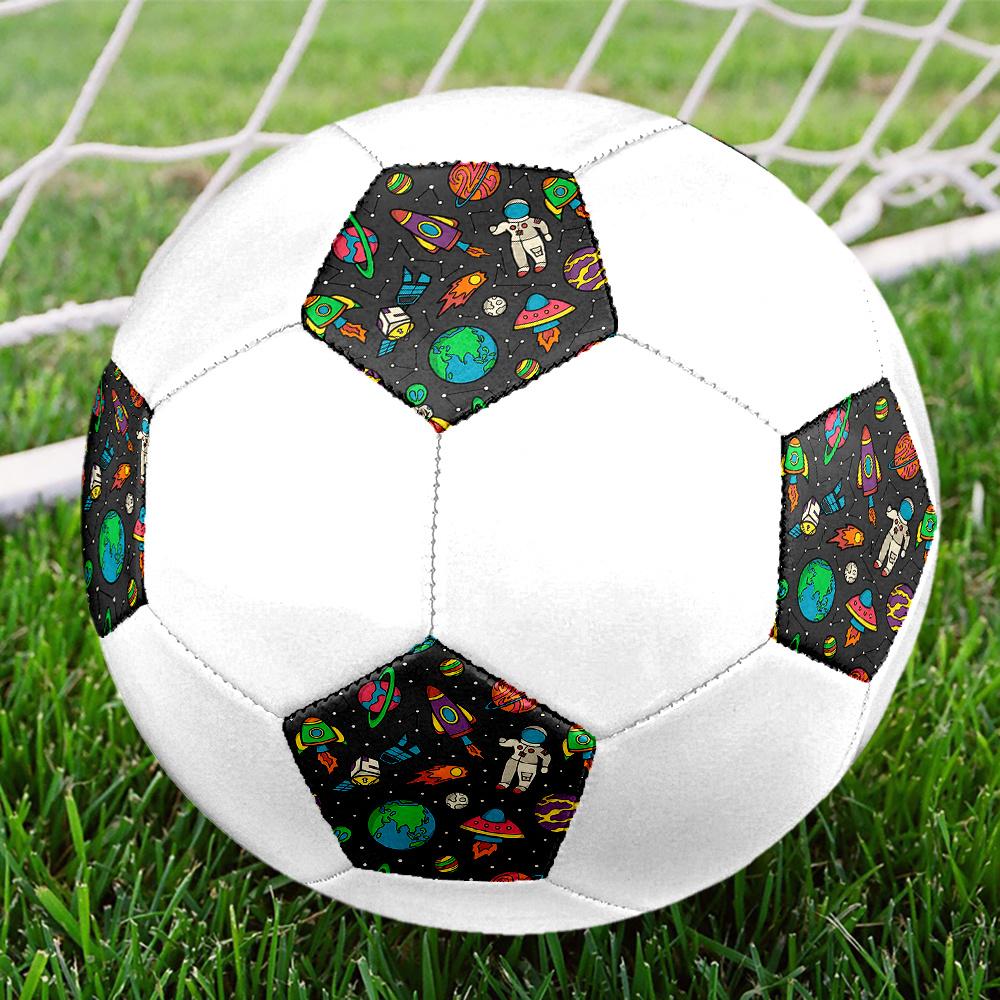 1PC Space Adventure Soccer Ball Size 5 Football Machine Sewn Indoor/Outdoor Universal Football W75