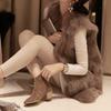 Fur Vest Women's Medium and Long Autumn and Winter Imitation Fox Fur Vest Fashion Vest Thickened Warm Fur Coat