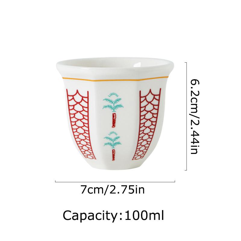 1 шт. Легко чистить Разные места Керамическая текстура Кофейная чашка Наслаждайтесь жизнью Комфортное прикосновение Дома Ретро дизайн с узором Церемония