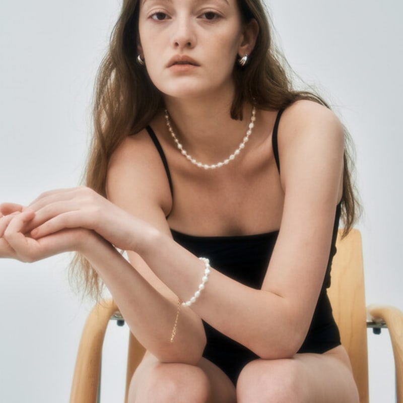 RAWFINED Wave Deux Freshwater Pearl Bracelet