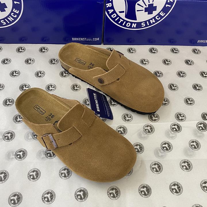 Унисекс BK Натуральная кожа Birkenstock Закрытый носок Ретро Мюли на пробковой подошве – Удобные и Универсальные.