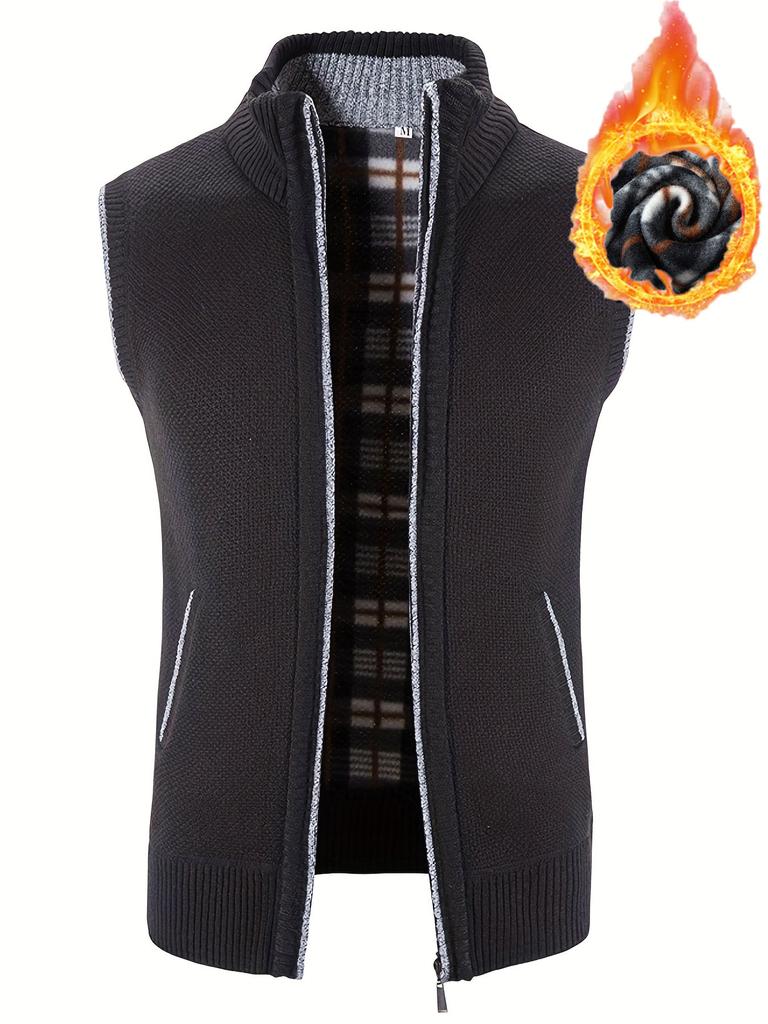 Cozy Up мужской бархатный утолщенный жилет с воротником-стойкой, куртка, свитер, пальто, кардиган