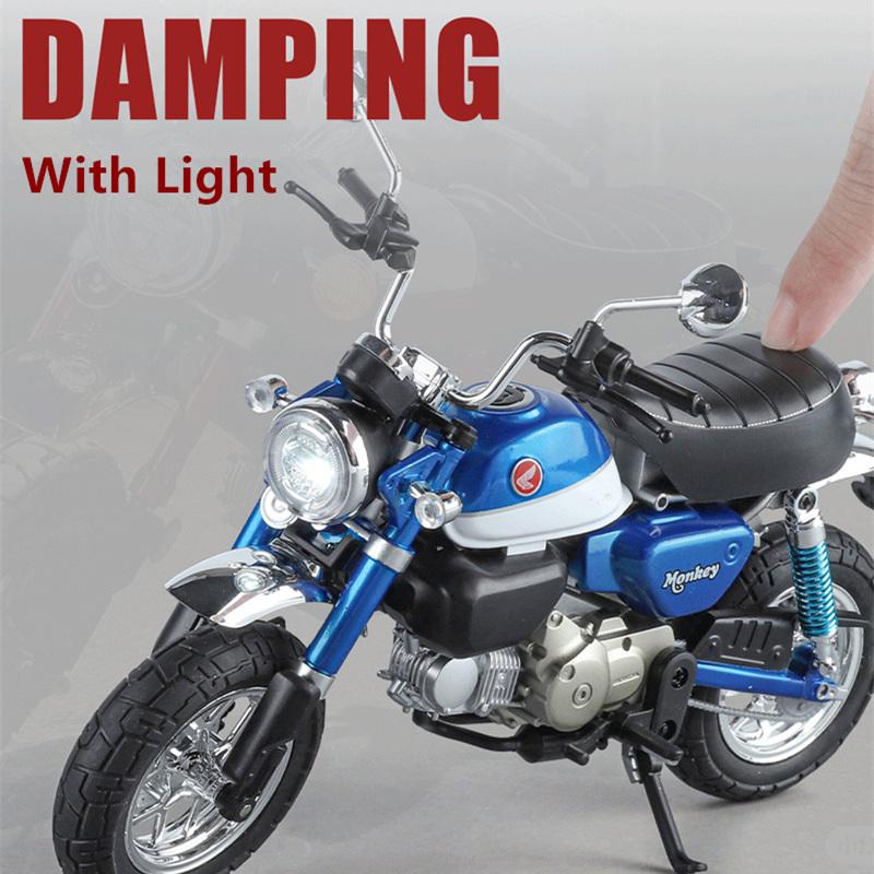 1/9 Honda Monkey 125 MINI Литой из сплава Модель мотоцикла Игрушечный транспортное средство Коллекция Звук и свет Внедорожный Автоцикл Игрушки Машина