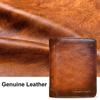 Genuine Leather Rfid Wallets for Men Vintage Thin Short Multi Function ID Credit Card Holder Money Bag with 2 ID Windows Gift for Him