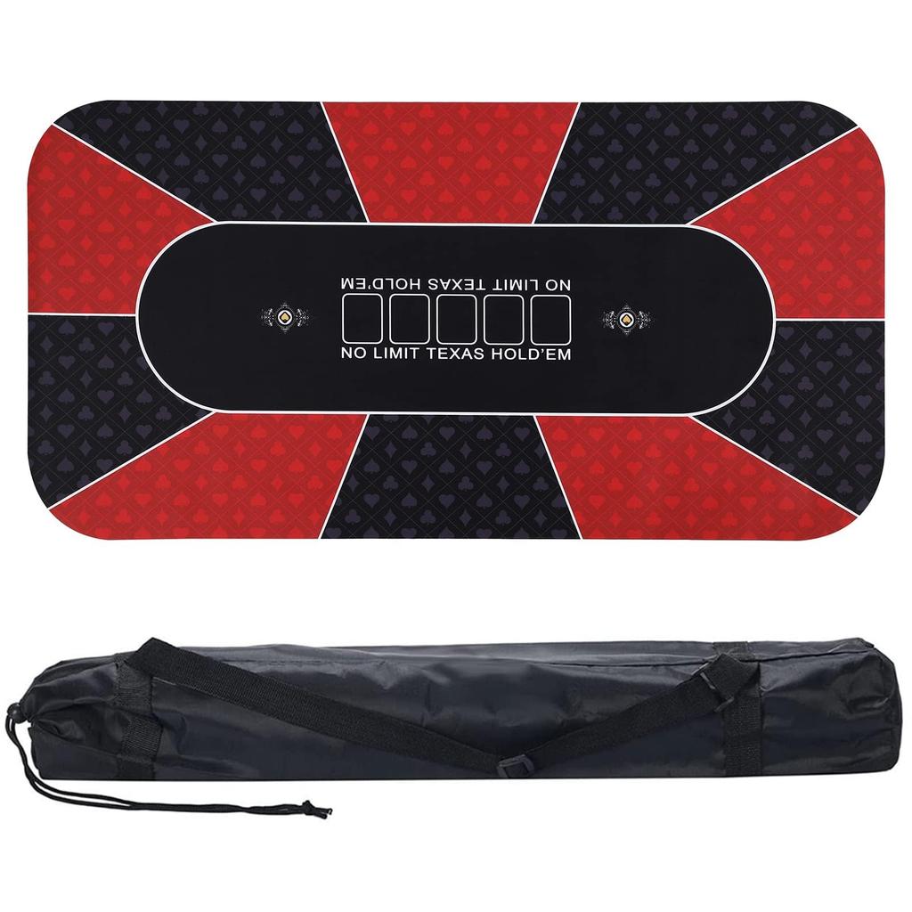 Trading Card Heaven Poker Mat Texas Play Mat Casino with Storage Bag 90 x Hold'em (Red, 180cm)