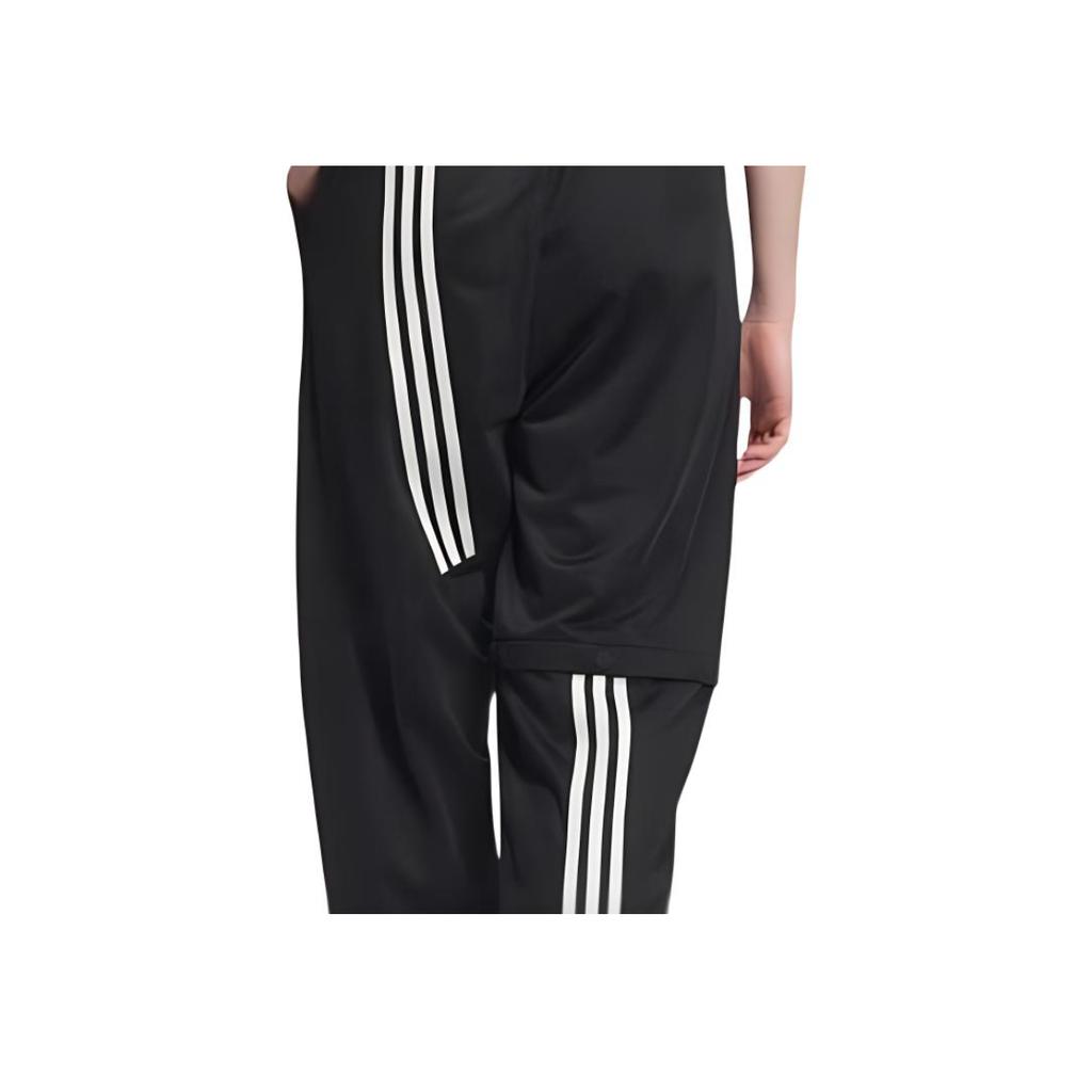 Adidas Striped Cuffed Sports Casual Pants Women Bottoms Black IK7622