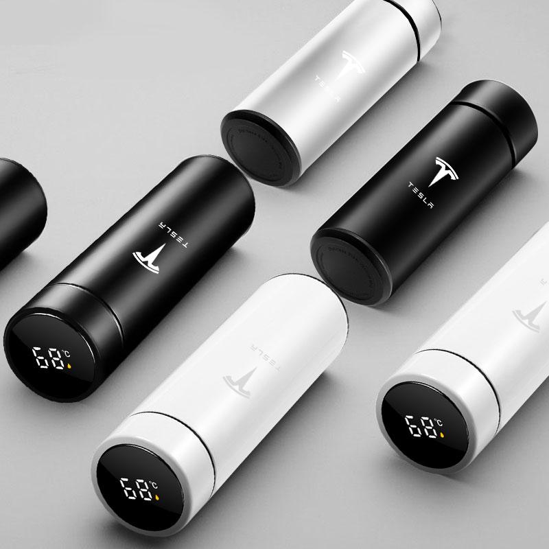 Car Smart Thermos Bottle With Temperature Display Coffee Cup For Tesla Model 3 Model S Model X Y Roadster Performance