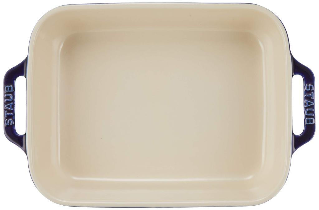 STAUB "Grand Bleu Rectangular Dish" 27x20cm, Ceramic Gratin Dish, Oven and Microwave Safe [Official Japanese Product] Dish 40508-591