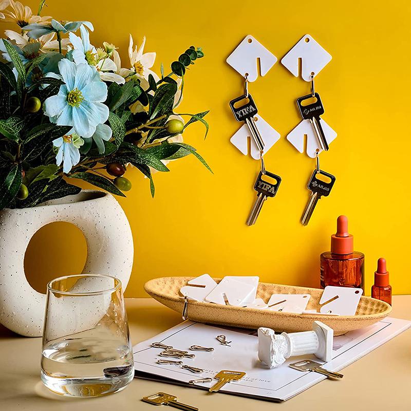 WTEMPO Пустая акриловая бирка для ключей, акриловая пряжка для ключей, акриловая бирка для классификации ключей, карточка для квитанций для шкафчика для ключей