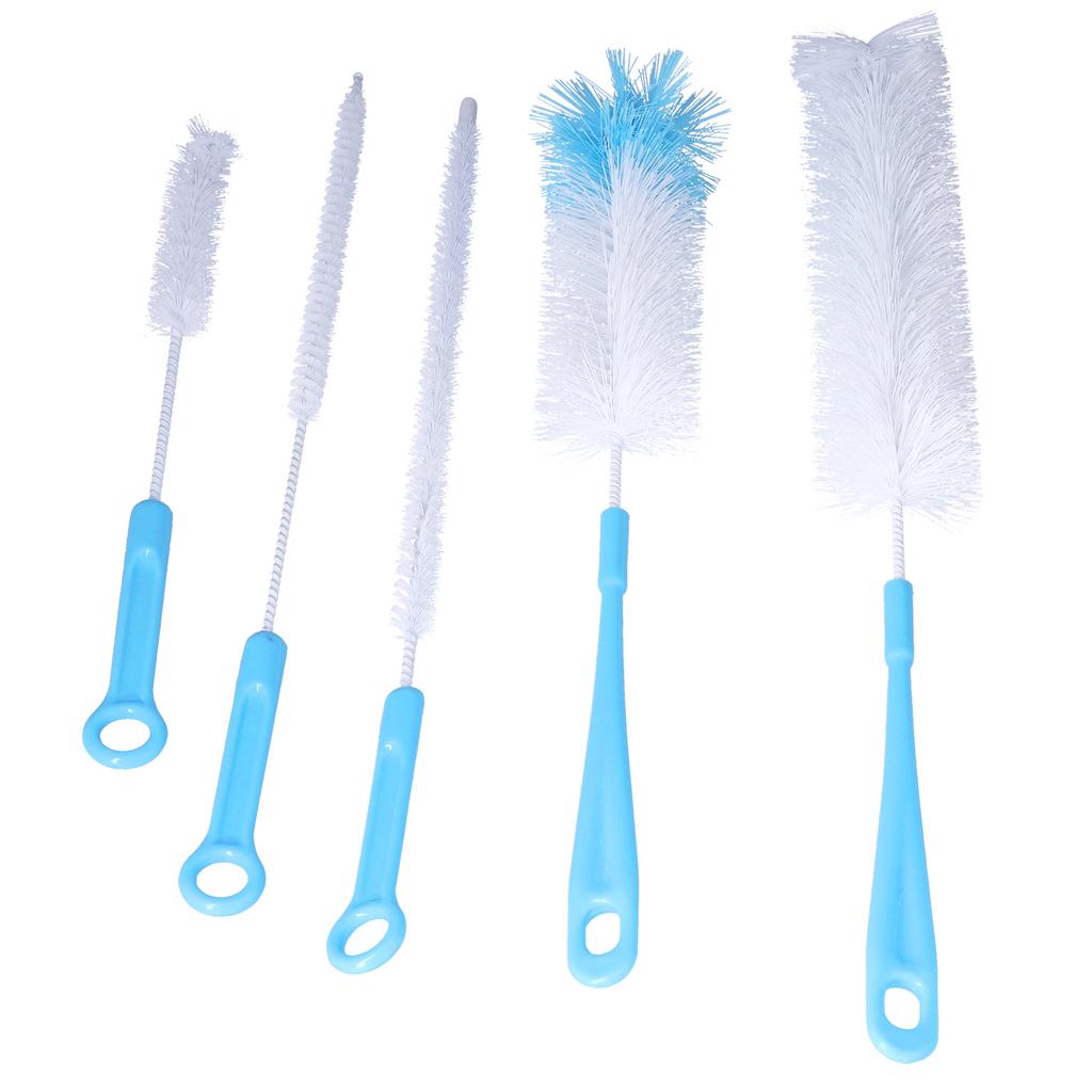 Щетка для чистки бутылок с водой, 5 шт., длинная ручка, щетка для чистки бутылок с узким горлышком, детских бутылочек для кофе