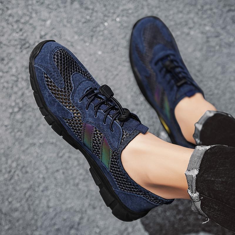 Летние мужские кроссовки, дышащая повседневная обувь, удобные мужские мокасины, сетчатая обувь, кроссовки для ходьбы на открытом воздухе