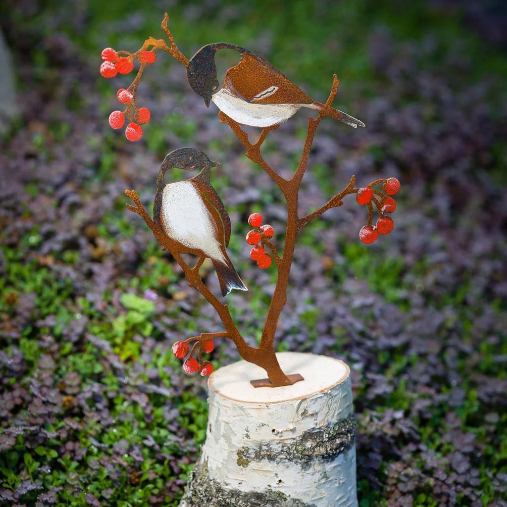 1Pc Iron Bird and Berry Painted Decoration, Can Be Hung Art | Decorative Fence | Decorative Railings | Art of Gardening | Gardeninn.