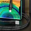 USAMS 2A 1 м 2 м 3 м Micro USB Type C Lightning Телефон Зарядка данных Плетеный кабель для iPhone 13 12 11 Huawei Samsung Xiaomi Redmi