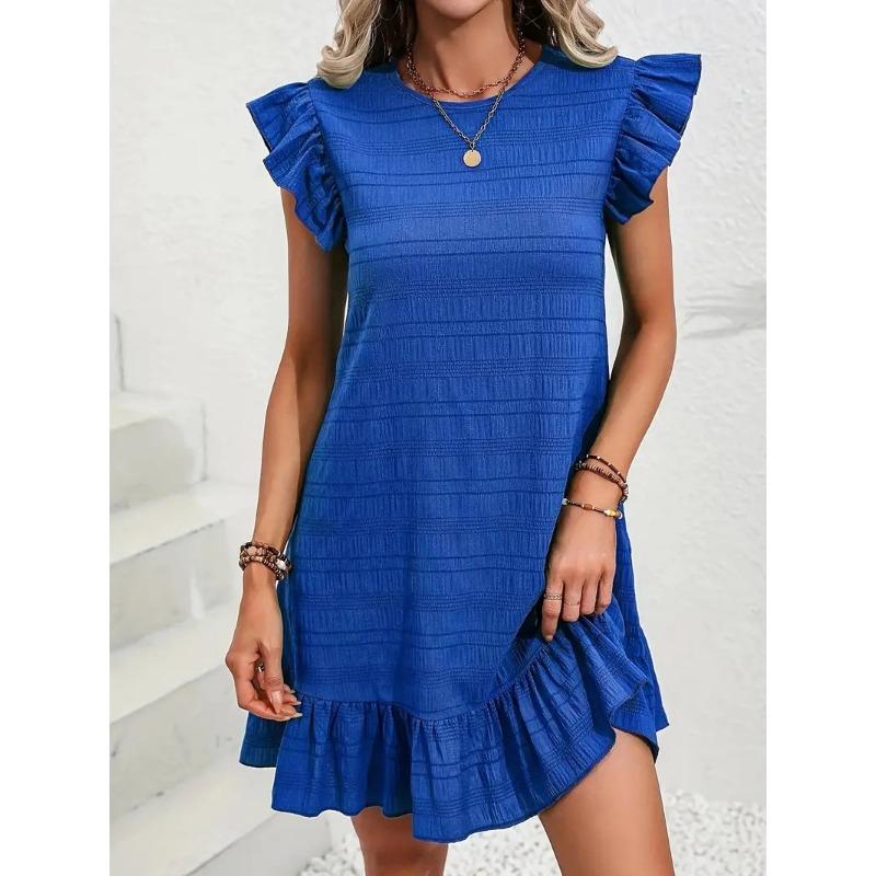 Женское летнее платье без рукавов с оборками