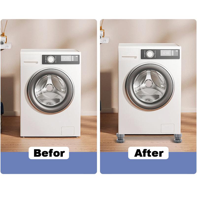 4 шт. подкладки под ножки стиральной машины, шумоподавление, амортизация, приподнятые кронштейны, мебельные нескользящие опорные демпферные подкладки Mad