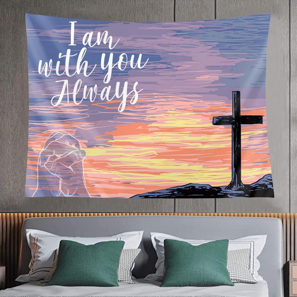 Гобелен Крест Христа Гобелен Настенное Искусство Христианская Вера Декор Подарок Спальня Гостиная Общежитие Закат Крест