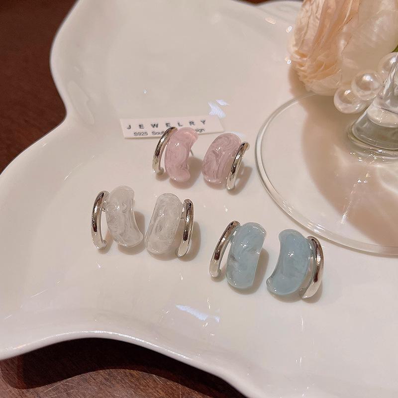 Элегантные прозрачные серьги в форме буквы С из смолы для женщин — модные и универсальные украшения, вдохновленные интернет-знаменитостями