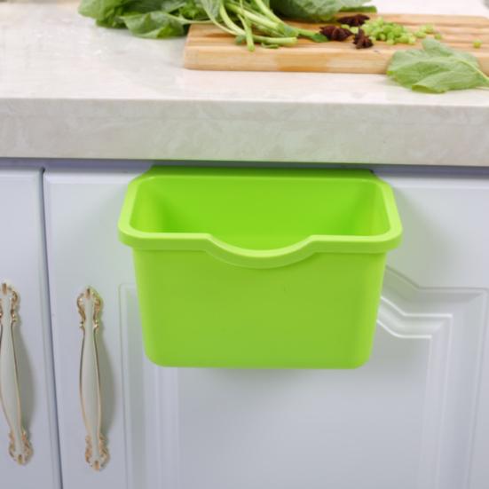 Kitchen Cabinet Door Plastic Basket Hanging Trash Can Waste Bin Garbage Bowl Box