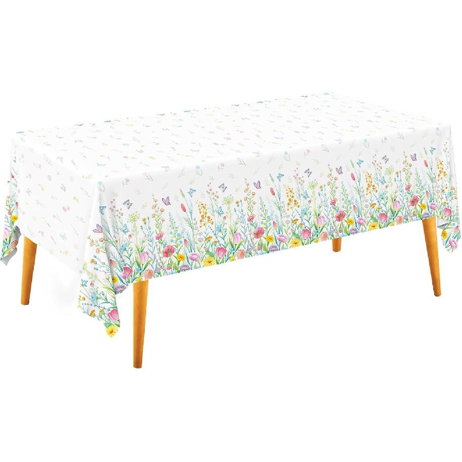 Gatherfun Wildflower Party Decorations Set: Flower Birthday Decorations, Includes 2-Pack Wildflower-Themed Tablecloths for Wildflower Baby Shower