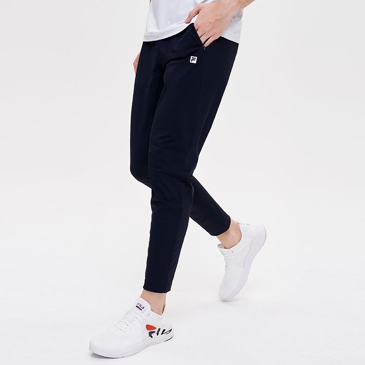 Fila Спортивные вязаные брюки прямого кроя с принтом букв для мужчин, низ, темно-синий A11M131601F-NV