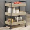 VidaXL Kitchen Trolley, Shelf with Wheels, Service Cart, Indoor Living Room Bathroom Storage Furniture, Oak 842357