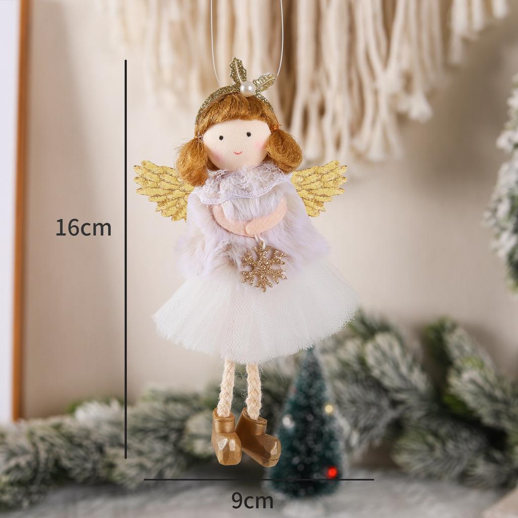 Christmas Plush Angel Girl Santa Claus Dolls Xmas Tree Ornament Natal Noel Navidad 2025 Christmas Decorations for Home New Year