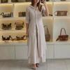 European and American Women's Clothing New Summer and Autumn Urban Elegance Cotton and Linen Slim Waist Long-sleeved Shirt Wide-leg Pants Suit Women