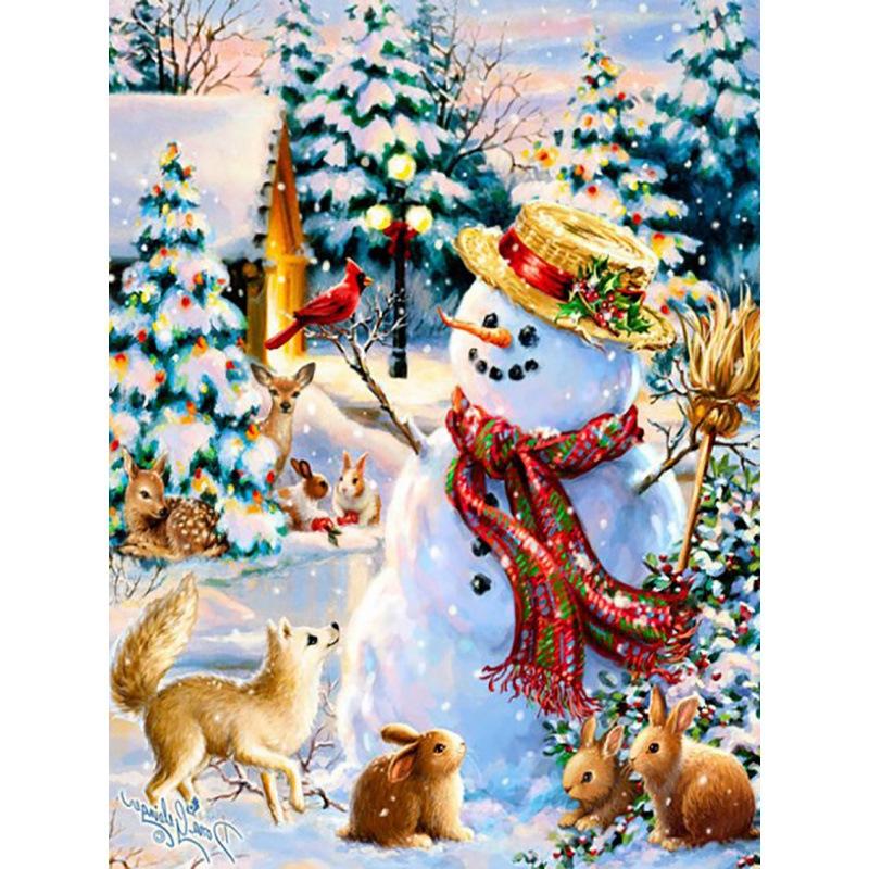 5D алмазная живопись Санта-Клаус, полная алмазная мозаика, набор для вышивки крестом, рождественские предметы домашнего обихода с животными, рождественские подарки
