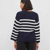Женский свитер в полоску с круглым вырезом и рукавами 7/8 VILA