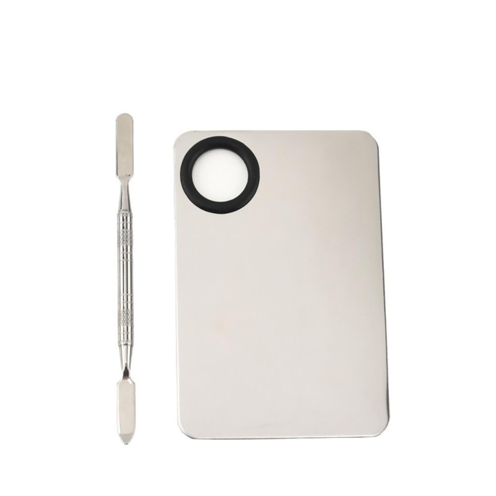 Portable Makeup Color Palette Stainless Steel Foundation Eyeshadow Mixer Palette