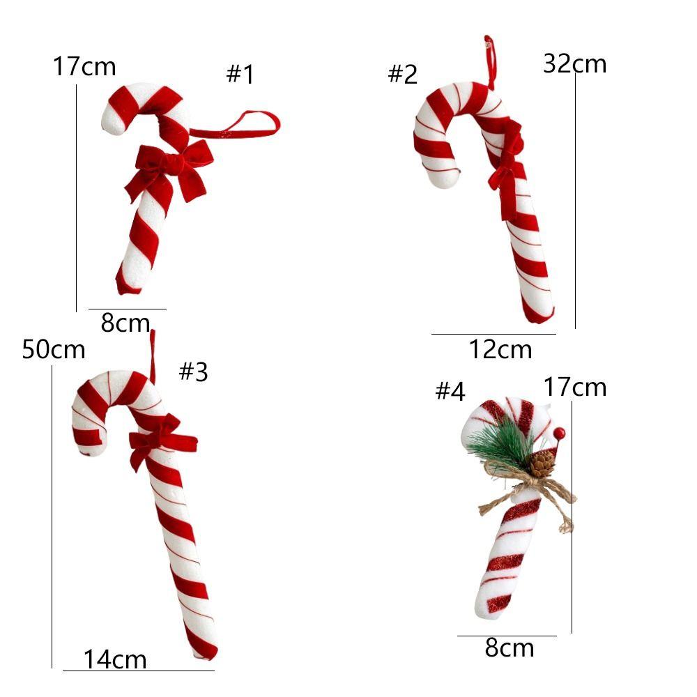 Белые и красные подвесные украшения в виде леденцов из пенопласта и бархата, украшение для рождественской елки, украшение для дома