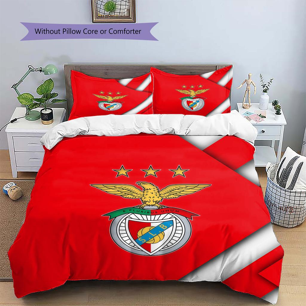 SL Benfica Pattern Bedding Quilt Set Home Decoration Gift (1 * duvet cover + 2 * pillowcase without core)