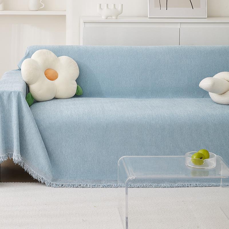 Однотонное водонепроницаемое полотенце для дивана из синели Four Seasons Universal Sofa Cover All-inclusive Universal Simple Sofa Blanket