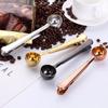 Stainless Steel Measuring Spoon Coffee Bean Spoon with Sealing Bag Clip Spice Milk Powder Scoop Baking Scale Spoon Kitchen Tool
