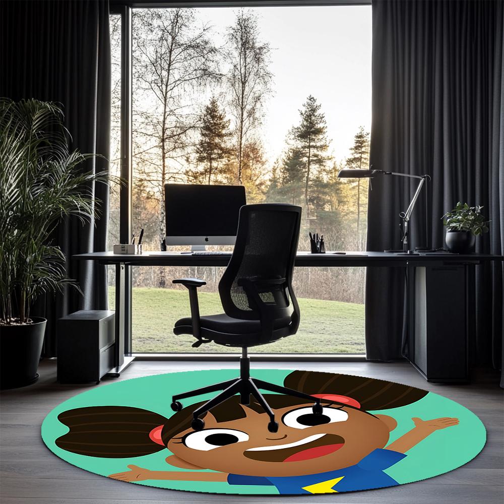Yakka Dee Printed Round Rug Carpet Chair Rug Area Rug Entryway Doormats,for Office Chair Living Room Bedroom Kitchen Room.
