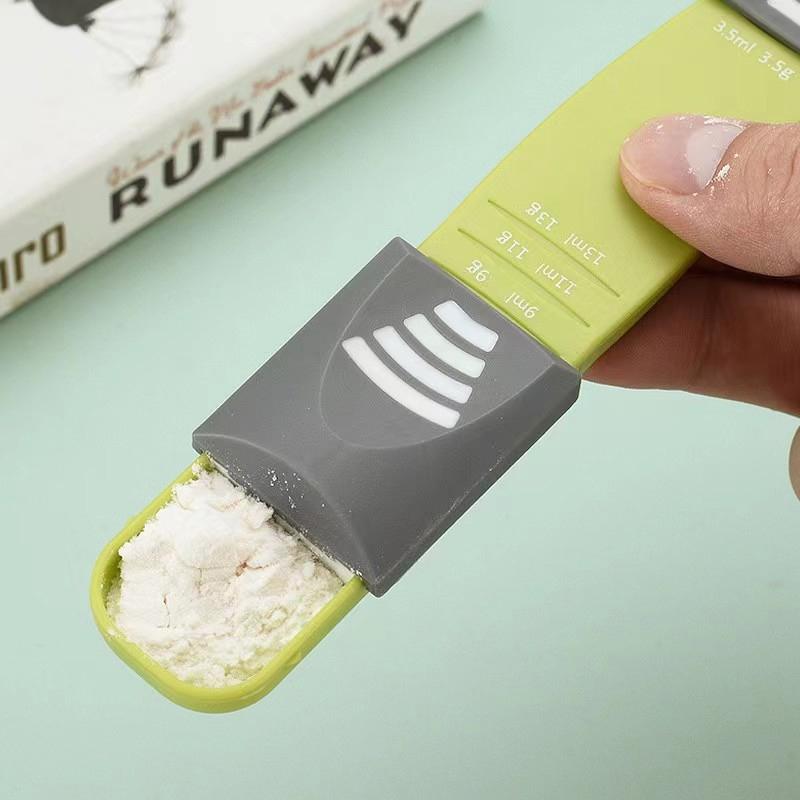 Регулируемые кухонные весы, мерная чашка, двойной конец, восемь киосков, мерная ложка для соли, супа, кофе, чая, порошка, кухонные гаджеты