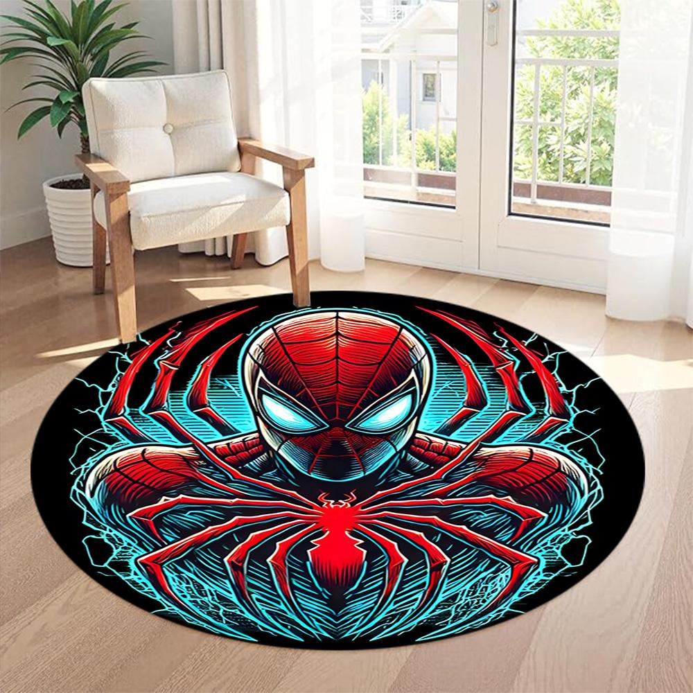 Spider-man Round Floor Rug Suitable for Outdoor Study room Dormitory Dining Room Antislip Round Carpet Decorate Offices