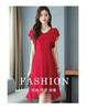 French High-End Red Dress for Women - Summer 2025 Fashionable Small Stature Slimming Mid-Length Skirt