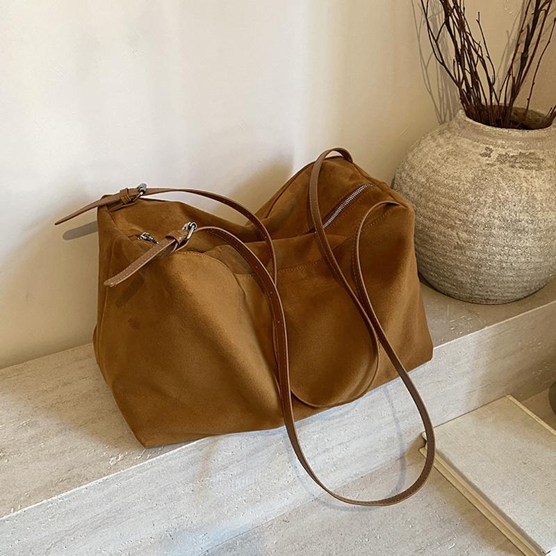 Осень Зима Большая Бостонская Роскошная Дизайнерская Сумка Тоут из Мягкой Матовой Замши Женская Сумка Ручная Сумка Женская Сумка через Плечо Кроссбоди CLE