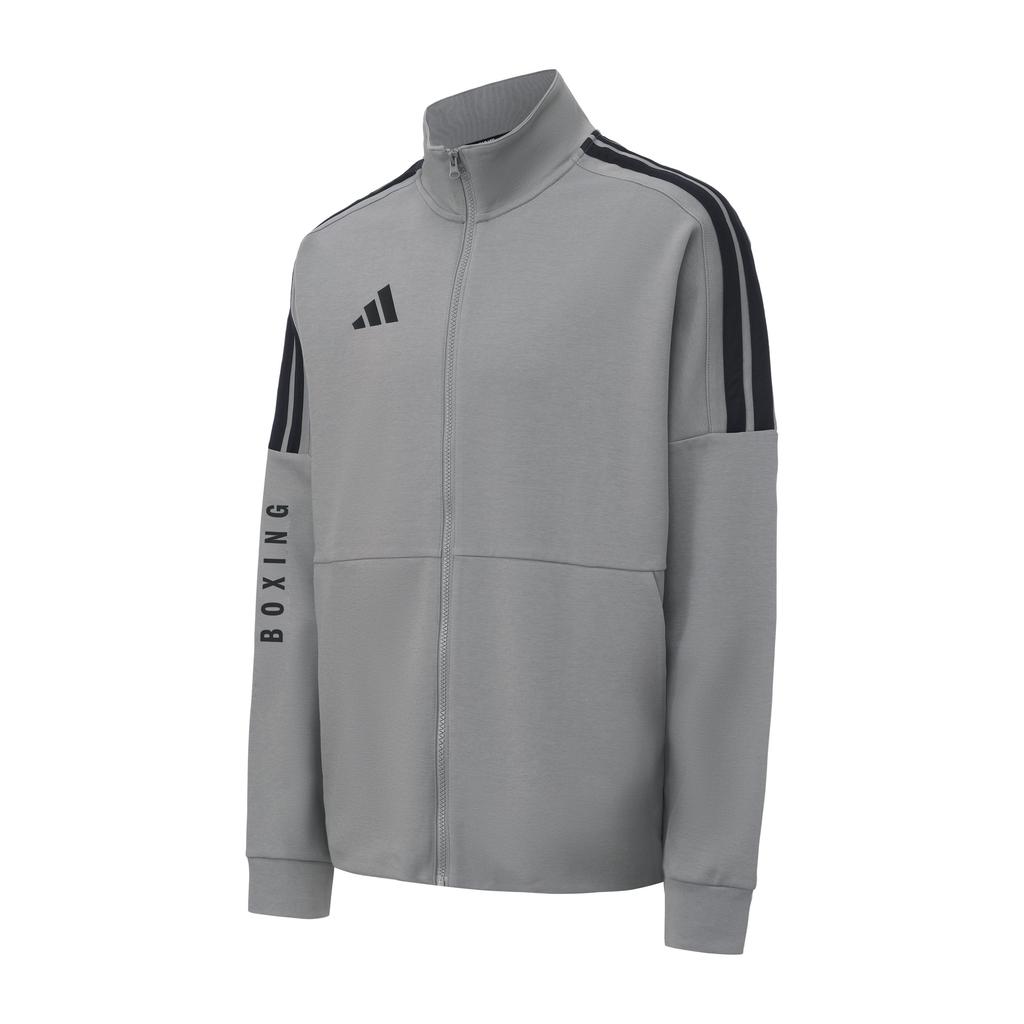 adidas Мужская куртка для боевых видов спорта Серия Бокс 3 полоски с полной молнией и воротником-стойкой Серая CLTR02NHJB-GYB