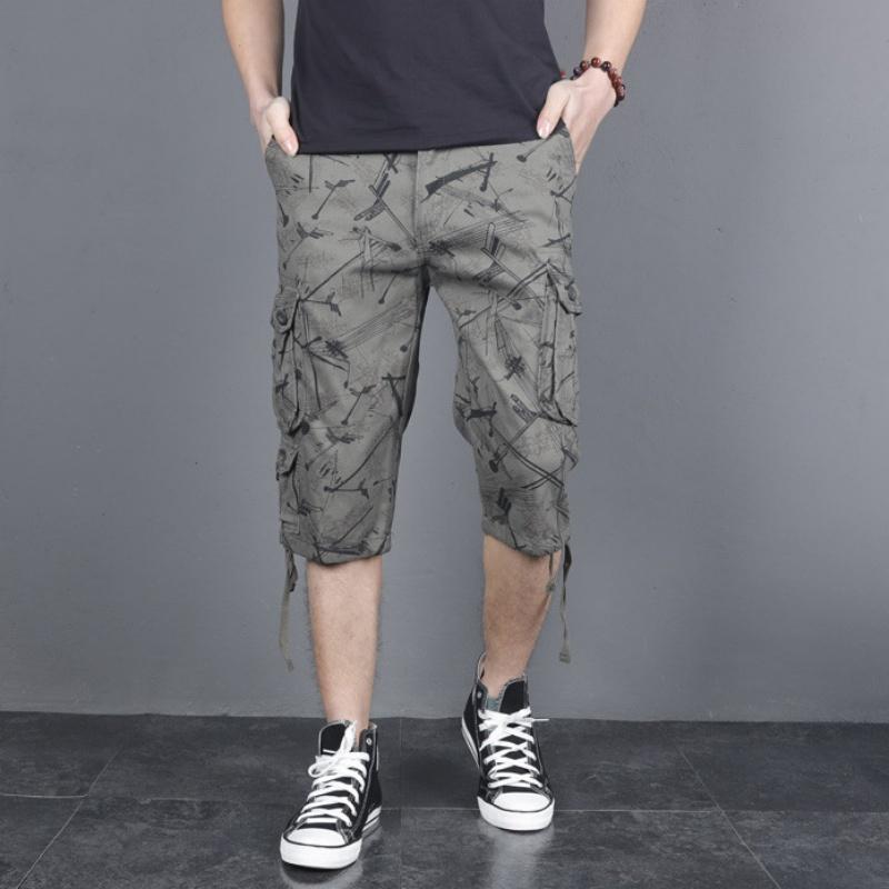 Мужские летние шорты, дышащие, большого размера, с несколькими карманами, рабочие шорты, повседневные, длинные шорты 7 Points